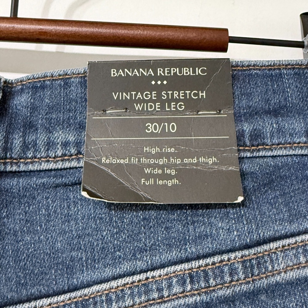 Banana Republic Vintage Stretch Wide Leg Jeans Womens 30/10 Blue High Rise - Picture 4 of 7